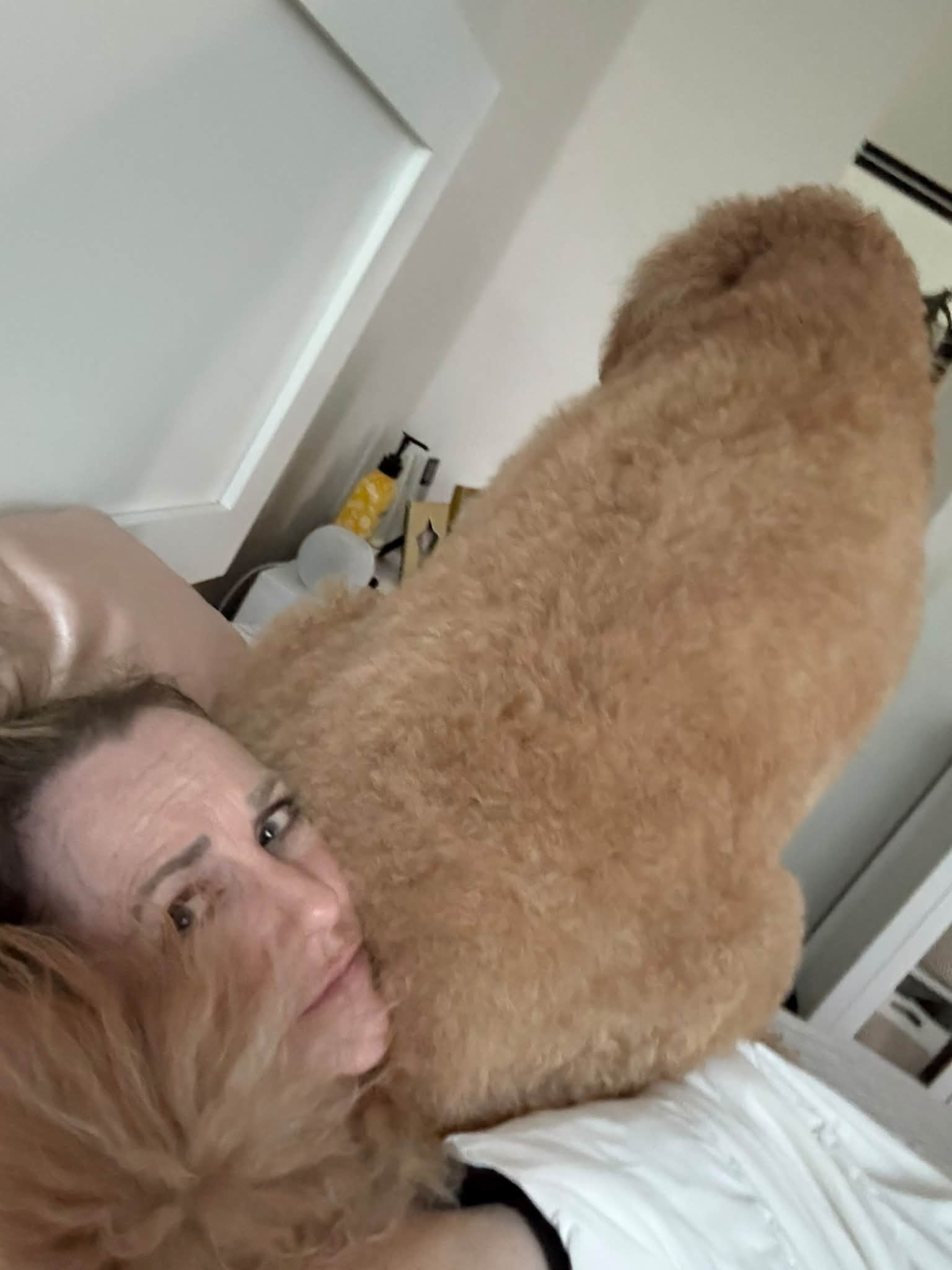Apparently my dogs got a memo that I missed. 😂🐾

Last night when I went to bed, Zeus slept ON me. He does that occasionally, but it’s definitely not his normal bedtime routine.

Then this morning I woke up expecting my usual face full of Georgy Girl kisses… except today she was SITTING ON ME. 😂 Totally new.

Then Zeus decided she’d had enough time with Mom, pushed her off, and HE sat on me.

And then I checked my Oura ring…

Cumulative stress.

Well. Apparently the dogs knew before I did. ❤️

Maybe sometimes the signs that we need to slow down don’t come from a calendar, a watch, or even a ring.

Sometimes they weigh 60 pounds and sit directly on your chest. 😂🐾

Anyone else swear their pets know when you need a little extra love?